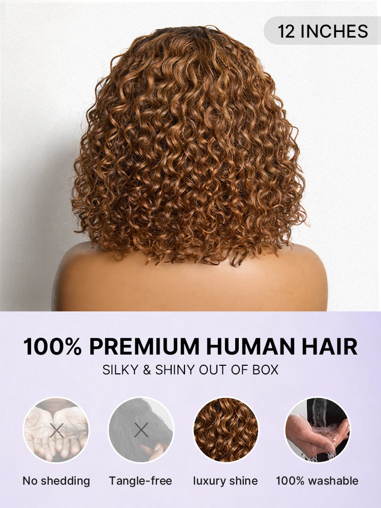 Readitress™ Boho Braids Deep Curly Glueless 5x5 Closure Lace with Braided Top Human Hair Wig Pre-Cut Lace-151