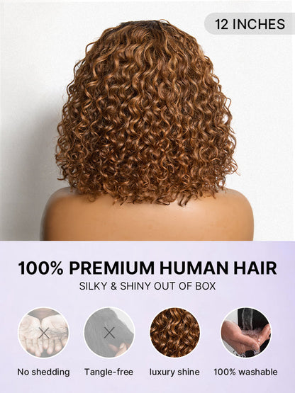 Readitress™ Boho Braids Deep Curly Glueless 5x5 Closure Lace with Braided Top Human Hair Wig Pre-Cut Lace-151