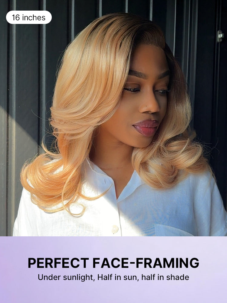 Effortlessly Chic Butterfly Cut Layered Wavy Glueless HD Minimalist Lace Short Wig-68