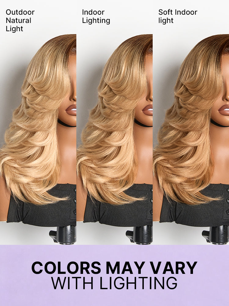 Effortlessly Chic Butterfly Cut Layered Wavy Glueless HD Minimalist Lace Short Wig-70