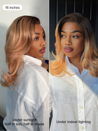 Effortlessly Chic Butterfly Cut Layered Wavy Glueless HD Minimalist Lace Short Wig-69