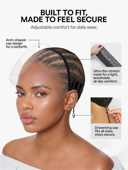 Luvme Hair PreMax water wave lace wig with 13x4 frontal, curly, glueless, flexible fit, suitable for ponytails and updos.