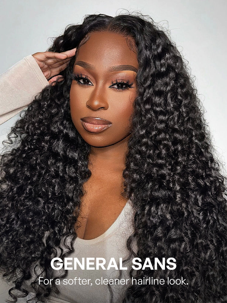 Luvme Hair PreMax water wave lace wig with 13x4 frontal, curly style, drawstring, and 360 design for ponytails and updos.