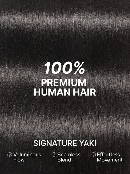 Luvme Hair Yaki Straight 0.59mm clip-in hair extensions in 100g set, seamless blend, lightweight for daily styling