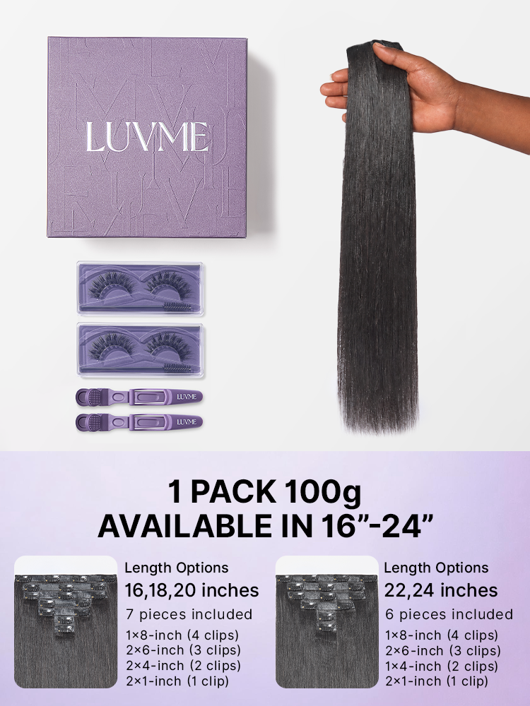 Yaki Straight 0.59mm Zero Trace Invisible Clip in Hair Extensions 100g 7pcs / 6pcs Seamless Blend & Lightweight for Daily Styling-27