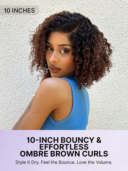 Trendy Short Cut Curly Minimalist HD Lace Glueless Side Part Wig 100% Human Hair Pre-Cut Lace-69