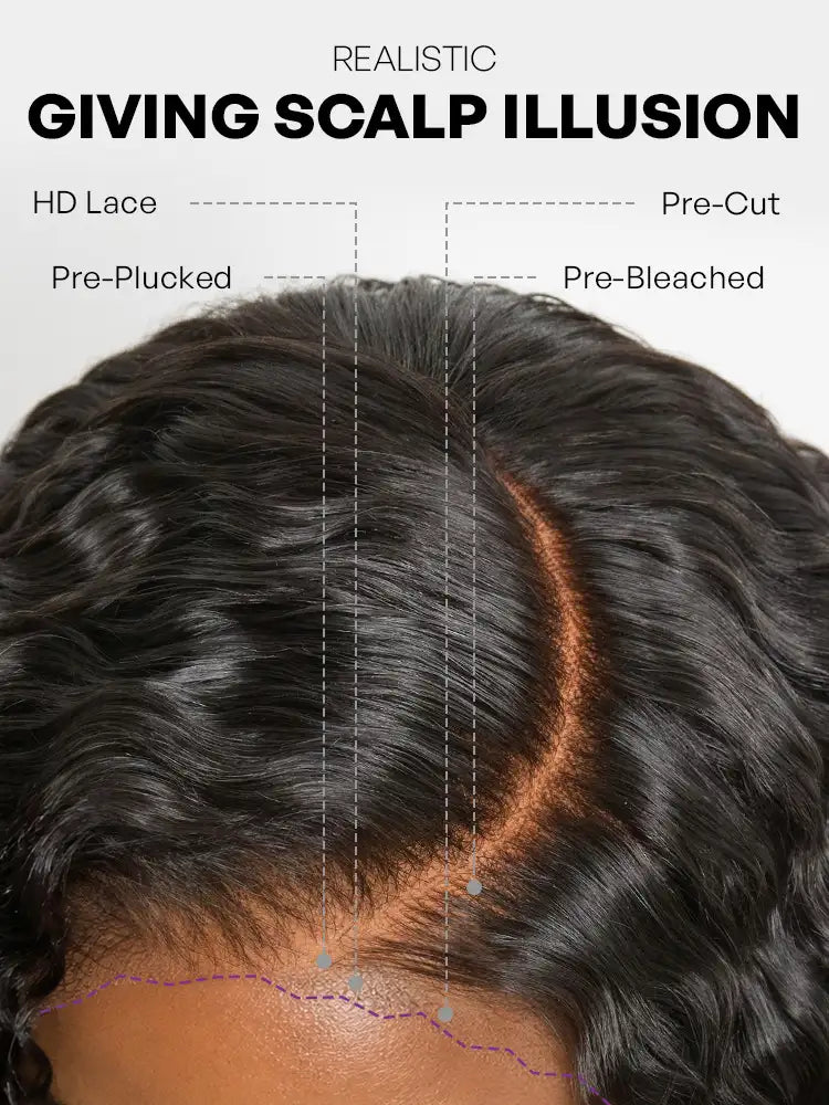 Luvme All-Day Comfort Burmese Curly Wig with 180% density, finger coil ends, HD lace, 7x6 closure, pre-cut lace, glueless style