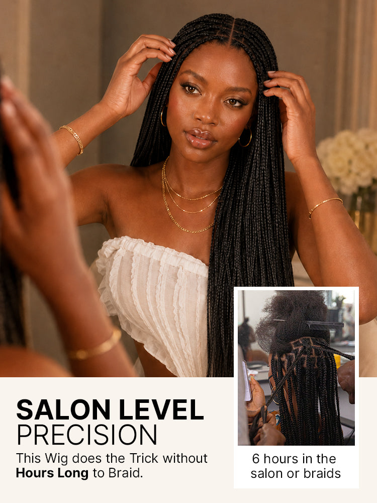 OwnScalp™ Lightweight Salon-Like Braids with a Real Scalp Look Full HD Lace Knotless Box Braided Wig - US Only-38