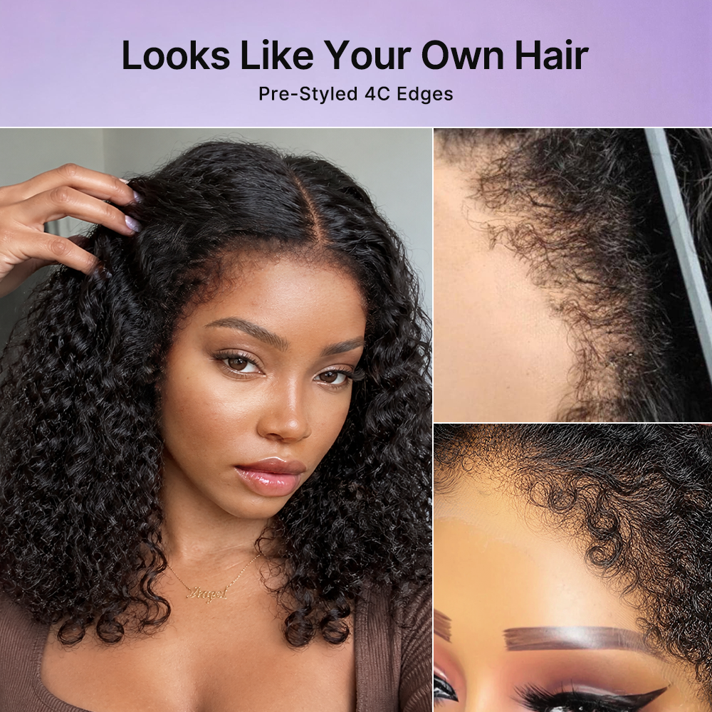 PreMax 180% / 250% Density Water Wave Glueless Flexi-Fit Drawstring 13x4 Frontal Lace Fluffy Curly Wig Pre-Cut Lace-134