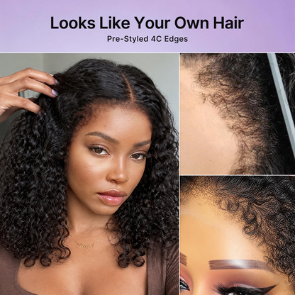 PreMax 180% / 250% Density Water Wave Glueless Flexi-Fit Drawstring 13x4 Frontal Lace Fluffy Curly Wig Pre-Cut Lace-134