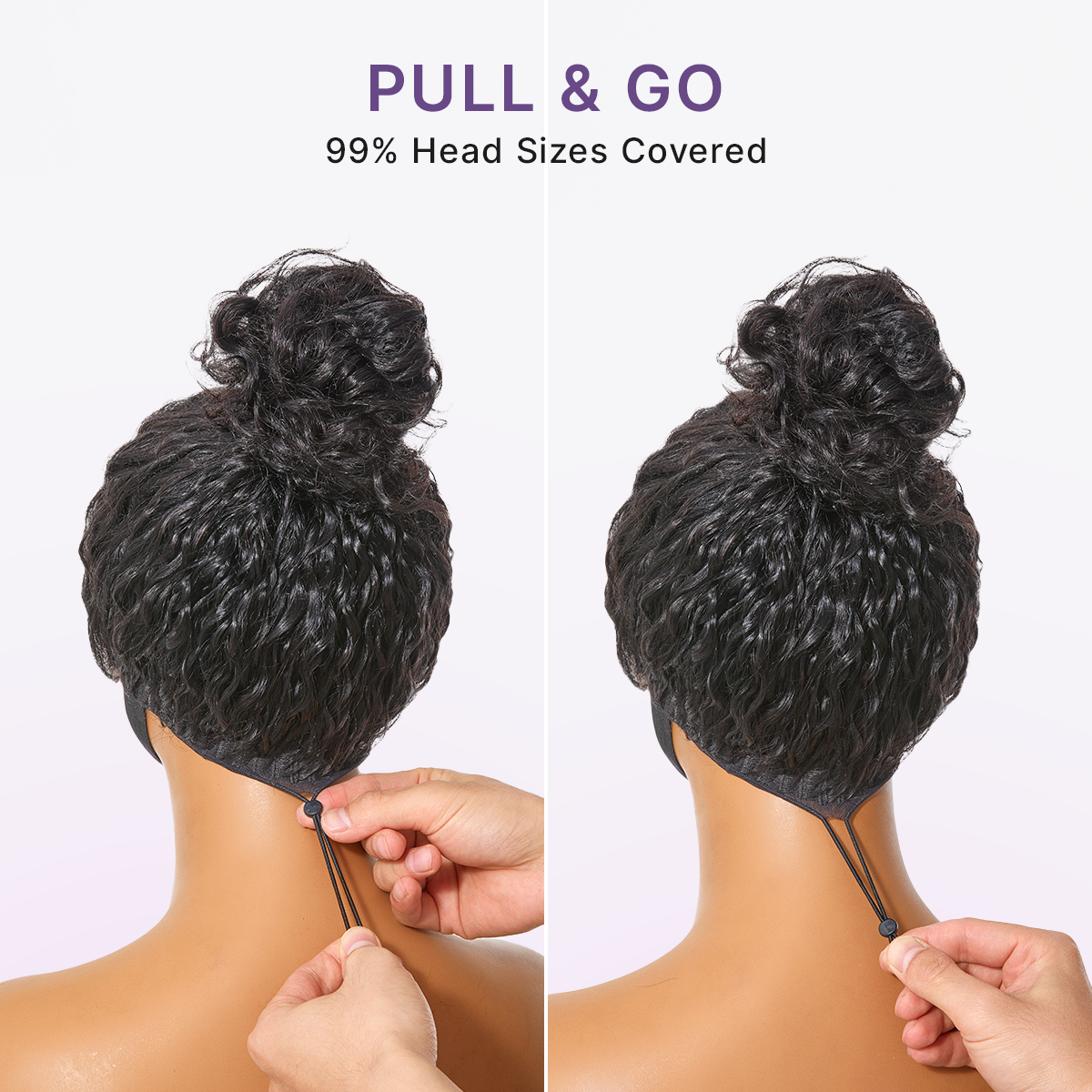 PreMax 180% / 250% Density Water Wave Glueless Flexi-Fit Drawstring 13x4 Frontal Lace Fluffy Curly Wig Pre-Cut Lace-132