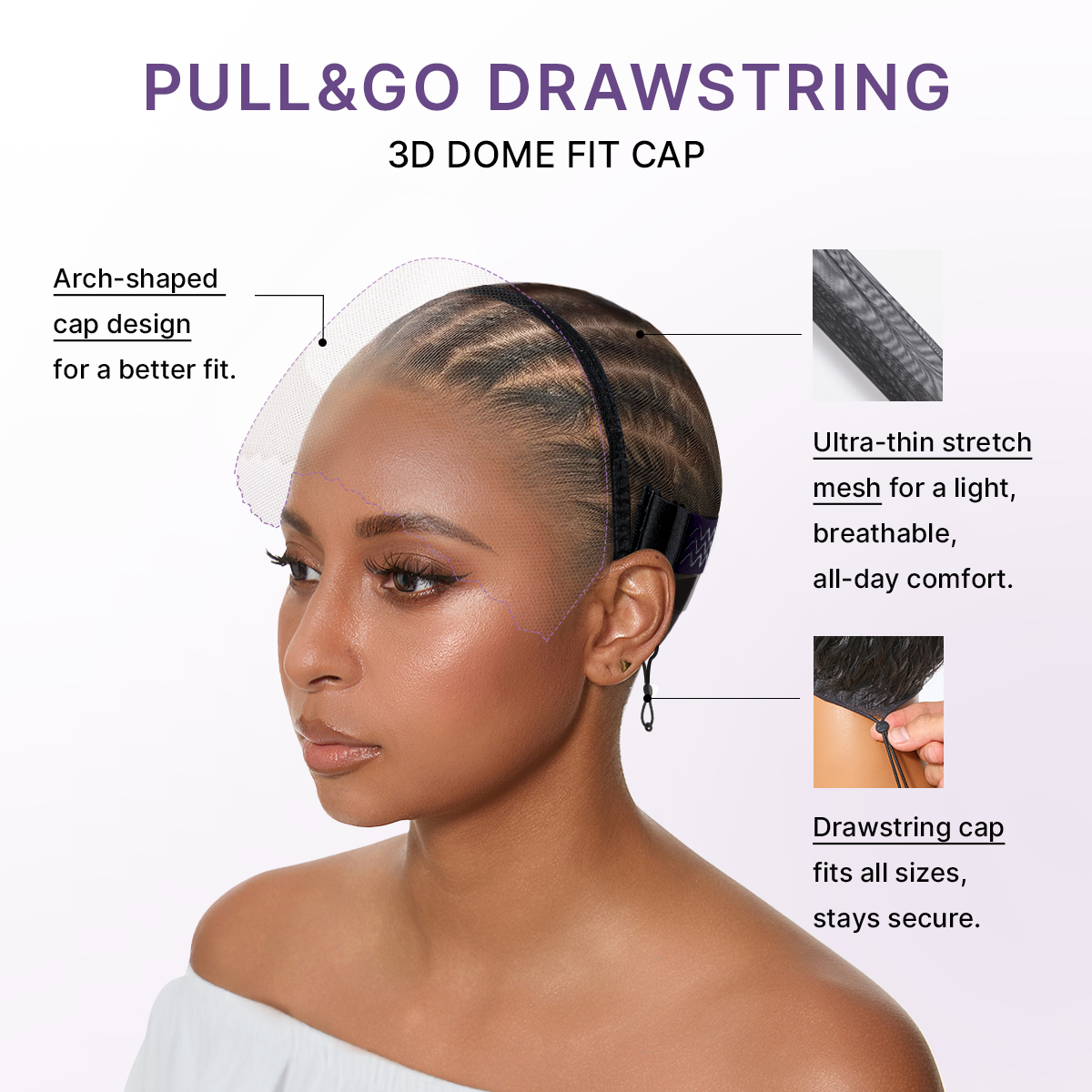 PreMax 180% / 250% Density Water Wave Glueless Flexi-Fit Drawstring 13x4 Frontal Lace Fluffy Curly Wig Pre-Cut Lace-127
