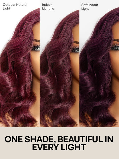 Dark Plum 99J Color Wig Loose Wave Minimalist HD Lace Glueless Mid Part Short Wig Pre-cut Lace-19