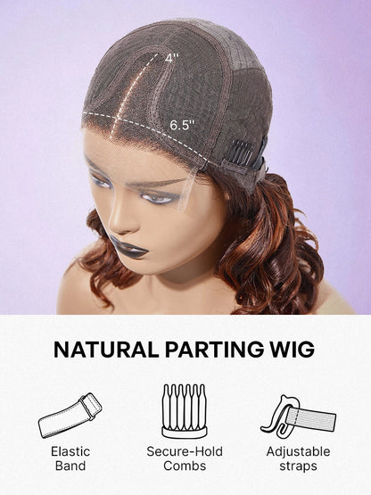 1 SEC INSTALL WIG | Elegant Boss Vibe Short Pixie Cut Natural Black / Ombre Brown Glueless Minimalist HD Lace Wig Pre Cut Lace-34