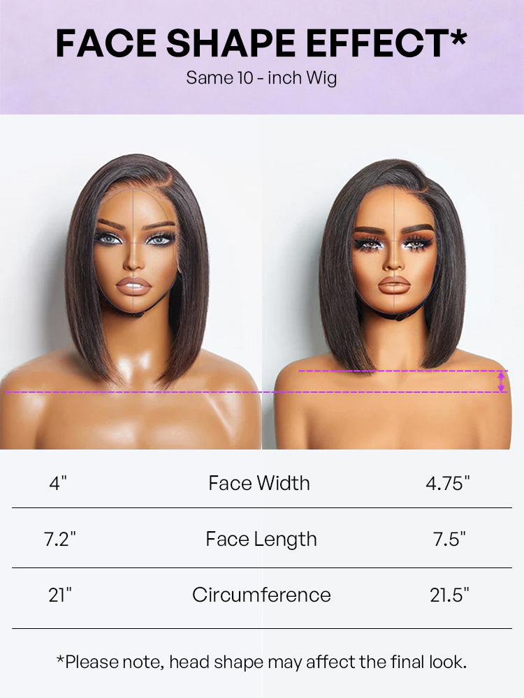 PreMax Wigs - Nature Max Yaki / Silky Bob Ear-to-Ear Glueless 13x6 Frontal HD Lace Short Bob Wig-43
