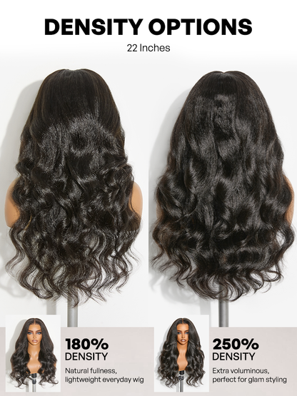 Luvme All-Day Comfort™ Wig 180% / 250% Density Kinky Body Wave / Layered Light Kinky Straight PartingMax Glueless 7x6 Closure HD Lace Wig Pre-Cut Lace-40