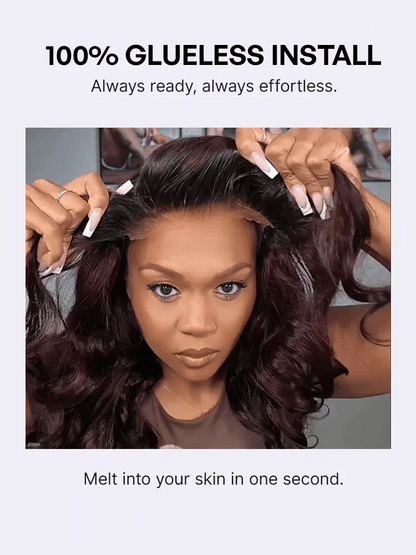 Luvme All-Day Comfort Wig 180% Density Rich Dark Plum Loose Body Wave PartingMax Glueless 7x6 Closure HD Lace Wig Pre-Cut Lace-37