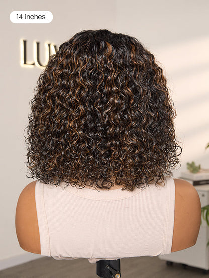 Wet and Wavy 5x5 Closure Pre-Cut Lace Water Wave Wig Glueless Side Part Human Hair Wig-51