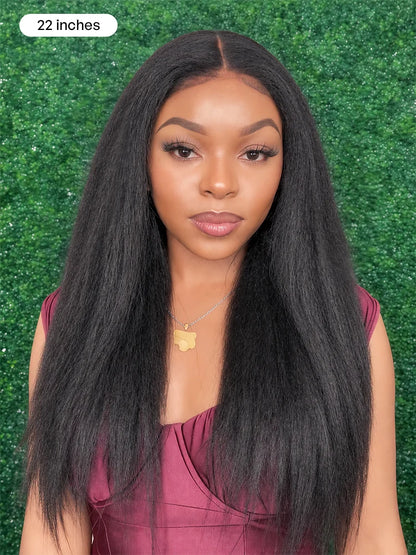 Luvme All-Day Comfort™ Wig 4C Kinky Edges Kinky Straight Glueless 7x6 Closure HD Lace Human Hair Wig Pre-Cut Lace-45