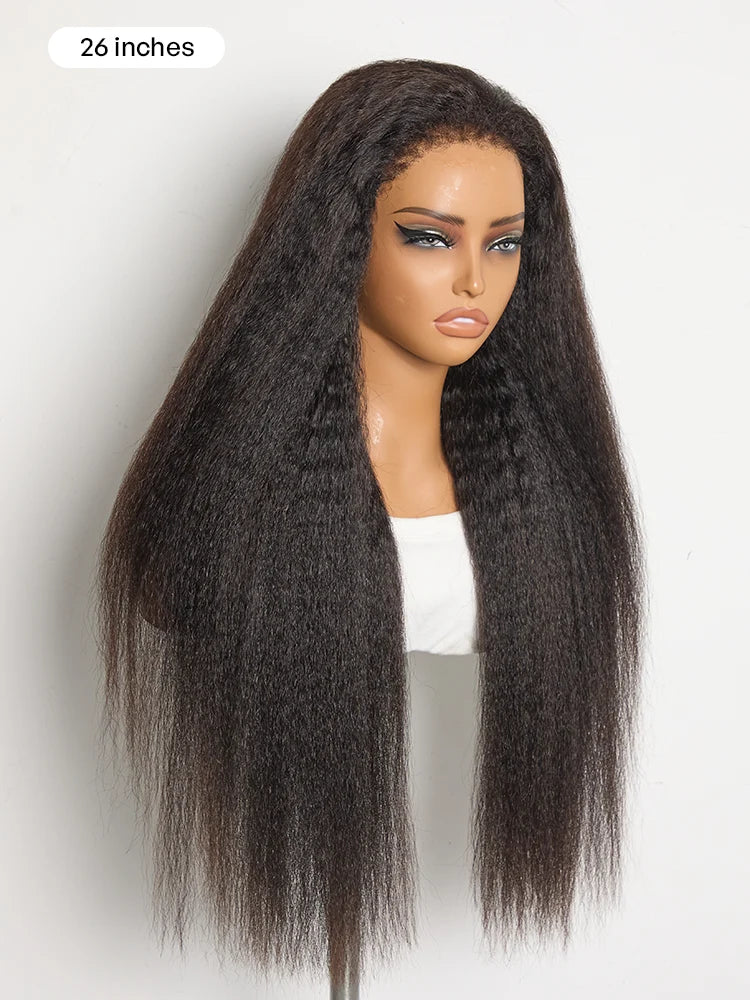Luvme All-Day Comfort™ Wig 4C Kinky Edges Kinky Straight Glueless 7x6 Closure HD Lace Human Hair Wig Pre-Cut Lace-46