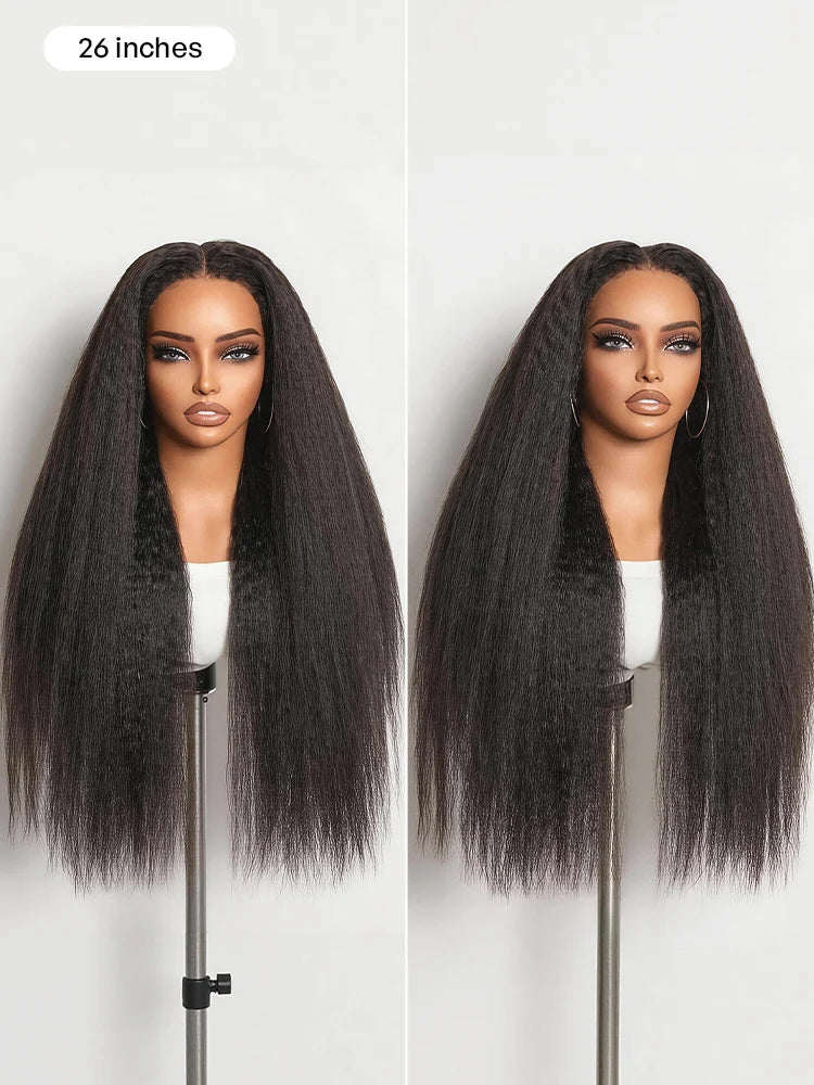 Luvme All-Day Comfort™ Wig 4C Kinky Edges Kinky Straight Glueless 7x6 Closure HD Lace Human Hair Wig Pre-Cut Lace-49