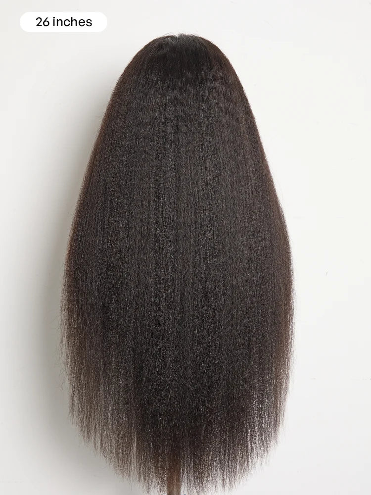 Luvme All-Day Comfort™ Wig 4C Kinky Edges Kinky Straight Glueless 7x6 Closure HD Lace Human Hair Wig Pre-Cut Lace-50