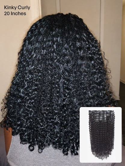 2 Packs Straight / Body Wave / Kinky Curly / Yaki Straight / Kinky Straight Clip in Hair Extensions with Free Gift-33