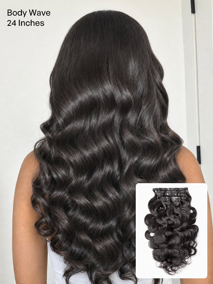 2 Packs Straight / Body Wave / Kinky Curly / Yaki Straight / Kinky Straight Clip in Hair Extensions with Free Gift-35