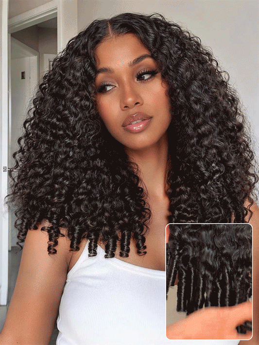 Luvme All-Day Comfort Wig 180% Density Burmese Curly Finger Coil Ends PartingMax Glueless 7x6 Closure HD Lace Wig Pre-Cut Lace-14