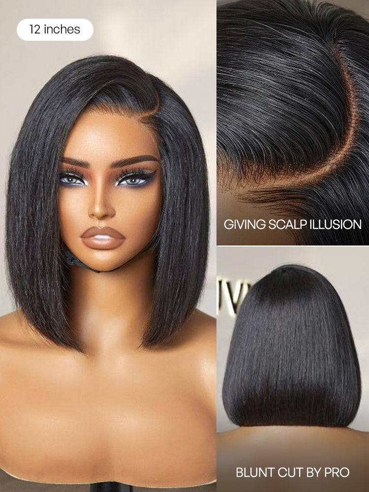 Luvme All-Day Comfort™ Wig Blunt Cut Bob Glueless Minimalist HD Lace Short Human Hair Wig Pre-Cut Lace-67