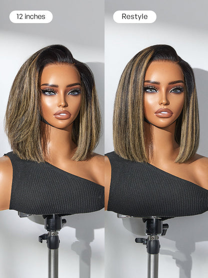 Luvme All-Day Comfort™ Wig Blunt Cut Bob Glueless Minimalist HD Lace Short Human Hair Wig Pre-Cut Lace-74