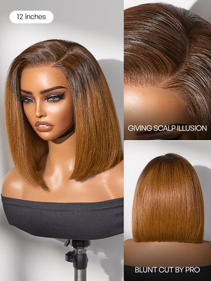 Luvme All-Day Comfort™ Wig Blunt Cut Bob Glueless Minimalist HD Lace Short Human Hair Wig Pre-Cut Lace-77