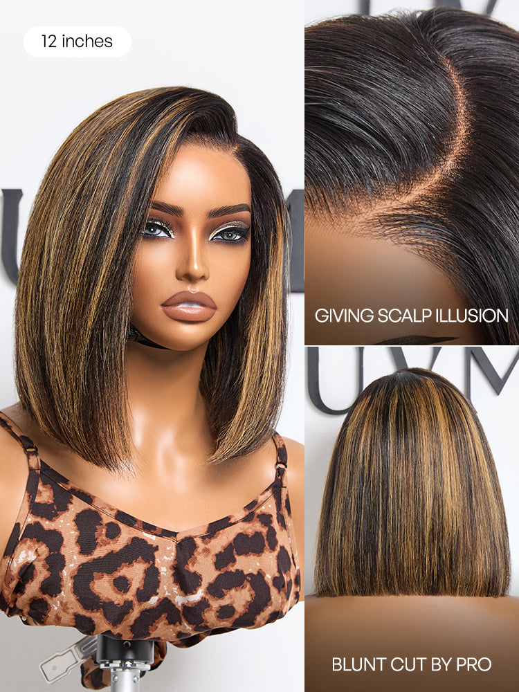 Luvme All-Day Comfort™ Wig Blunt Cut Bob Glueless Minimalist HD Lace Short Human Hair Wig Pre-Cut Lace-73
