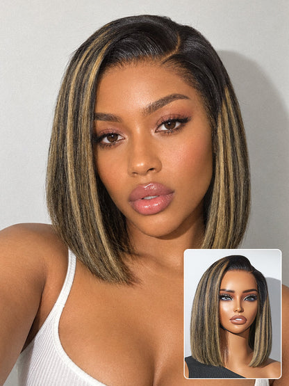 Luvme All-Day Comfort™ Wig Blonde Highlight Blunt Cut Bob Glueless Minimalist HD Lace Short Bob Wig Pre-Cut Lace-34