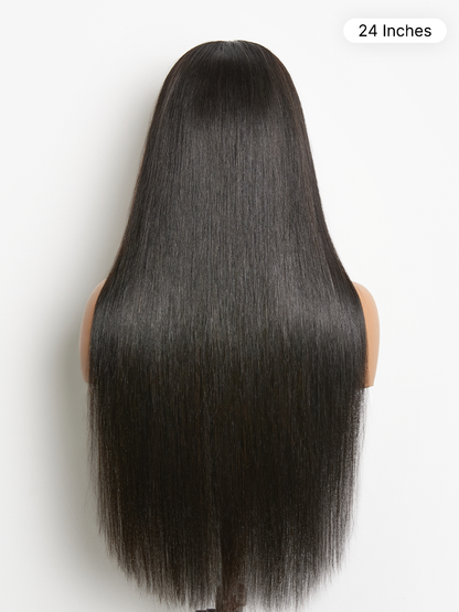 Lagos Hairline Over-Plucked M-Shaped Hairline Natural Looking Silky Straight Human Hair 13×4 Lace Frontal Wig Pre-Cut Lace-44