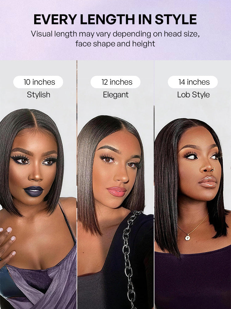 Ash Blonde Ombre Blunt Cut Bob Glueless Minimalist HD Lace Short Bob Wig Ready to Go Pre-Cut Lace-29