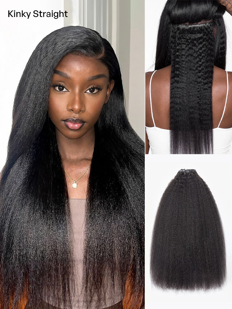 Straight / Body Wave / Kinky Curly / Yaki Straight / Kinky Straight / Messy Curly Clip in Hair Extensions Real Human Hair Pieces 135g 9pcs / 7pcs with Free Gift-44