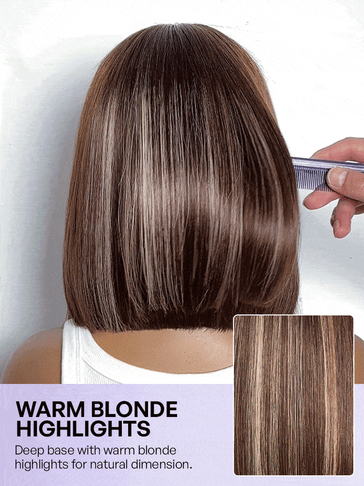Ash Blonde Highlight Glueless 5x5 HD Closure Lace Bob Wig Pre-Cut Lace Flexi-Fit Drawstring Cap-21