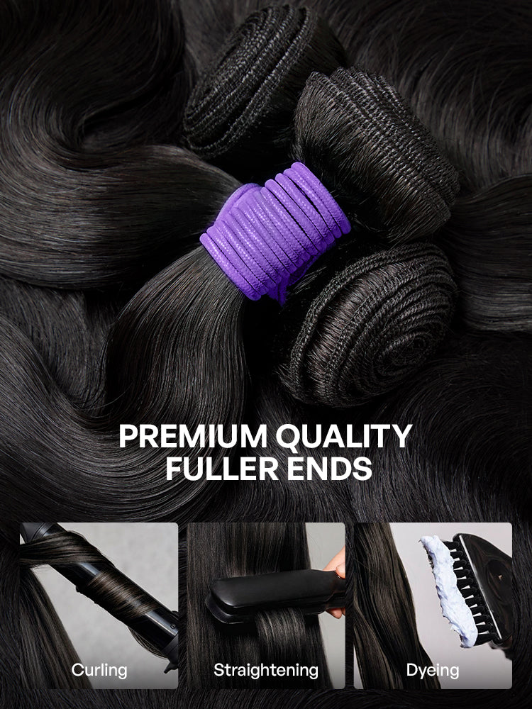 Luvme 3pcs Body Wave / Water Wave / Deep Wave / Yaki Straight / Silky Straight 100% Virgin Human Hair Bundles-43