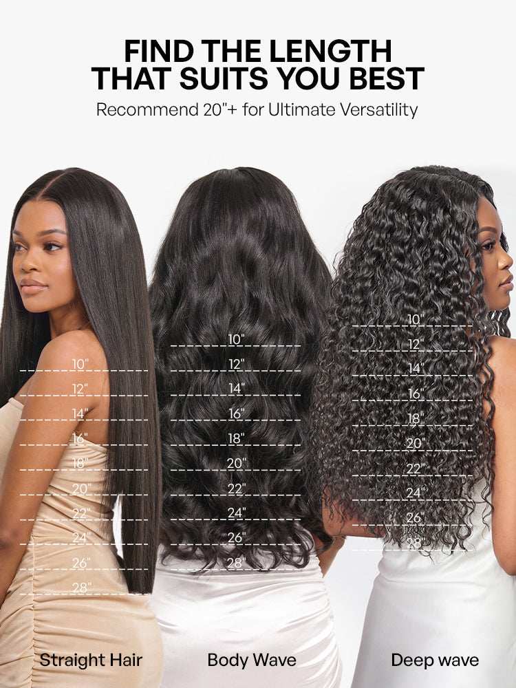 Luvme 3pcs Body Wave / Water Wave / Deep Wave / Yaki Straight / Silky Straight 100% Virgin Human Hair Bundles-45