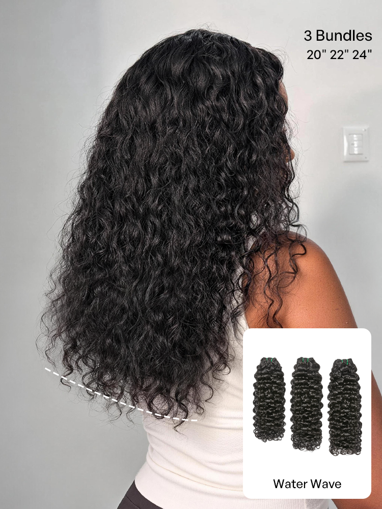 Luvme 3pcs Body Wave / Water Wave / Deep Wave / Yaki Straight / Silky Straight 100% Virgin Human Hair Bundles-54