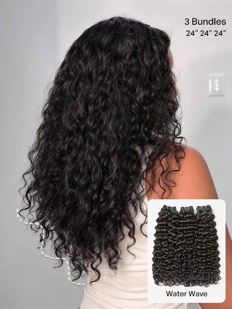 Luvme 3pcs Body Wave / Water Wave / Deep Wave / Yaki Straight / Silky Straight 100% Virgin Human Hair Bundles-53