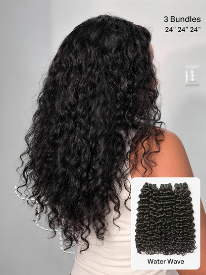 Luvme 3pcs Body Wave / Water Wave / Deep Wave / Yaki Straight / Silky Straight 100% Virgin Human Hair Bundles-53