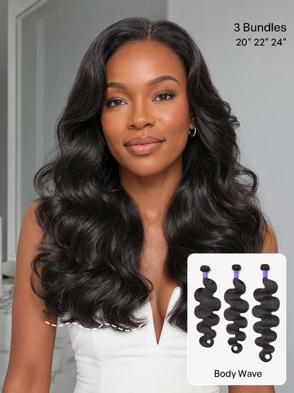 Luvme 3pcs Body Wave / Water Wave / Deep Wave / Yaki Straight / Silky Straight 100% Virgin Human Hair Bundles-47