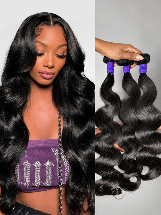 Luvme 3pcs Body Wave / Water Wave / Deep Wave / Yaki Straight / Silky Straight 100% Virgin Human Hair Bundles-75