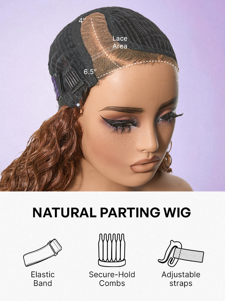 Ready to Go Ombre Brown Water Wave Short Curly Bob Wig Glueless Minimalist HD Lace Wig Pre-Cut Lace-36
