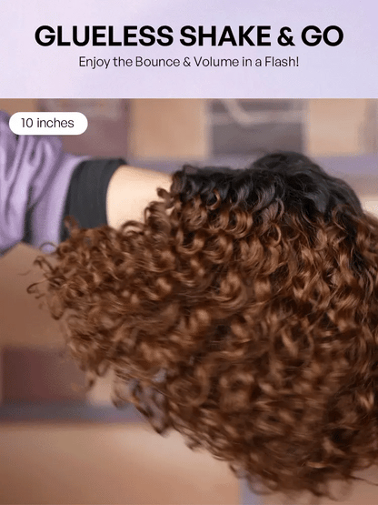 Ready to Go Ombre Brown Water Wave Short Curly Bob Wig Glueless Minimalist HD Lace Wig Pre-Cut Lace-27