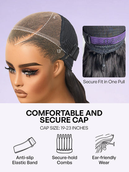 NatureMAX™ Silky Blunt Cut Bob Glueless Ear-to-ear 13x4 HD Lace Front Wig Pre-Cut Lace Flexi-Fit Drawstring Cap-27