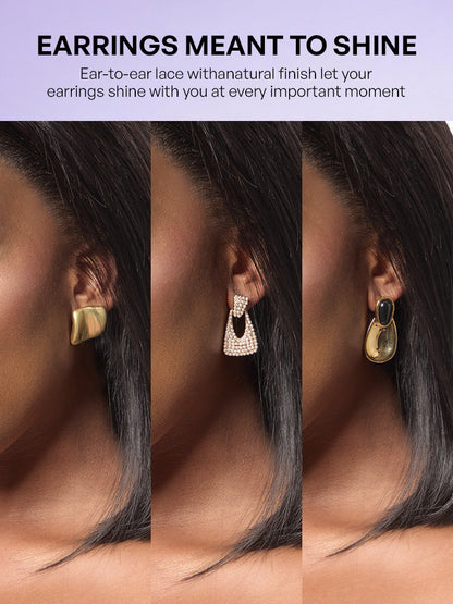 NatureMAX™ Silky Blunt Cut Bob Glueless Ear-to-ear 13x4 HD Lace Front Wig Pre-Cut Lace Flexi-Fit Drawstring Cap-26