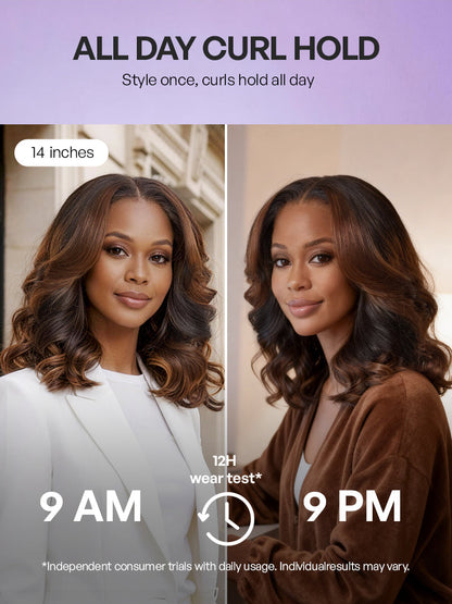Luvme All-Day Curl Hold™ Premier Grade Hair Ombre Brown Body Wave CuticleAlign™ PartingMax Glueless 7x6 HD Lace Wig Pre-Cut Lace-28
